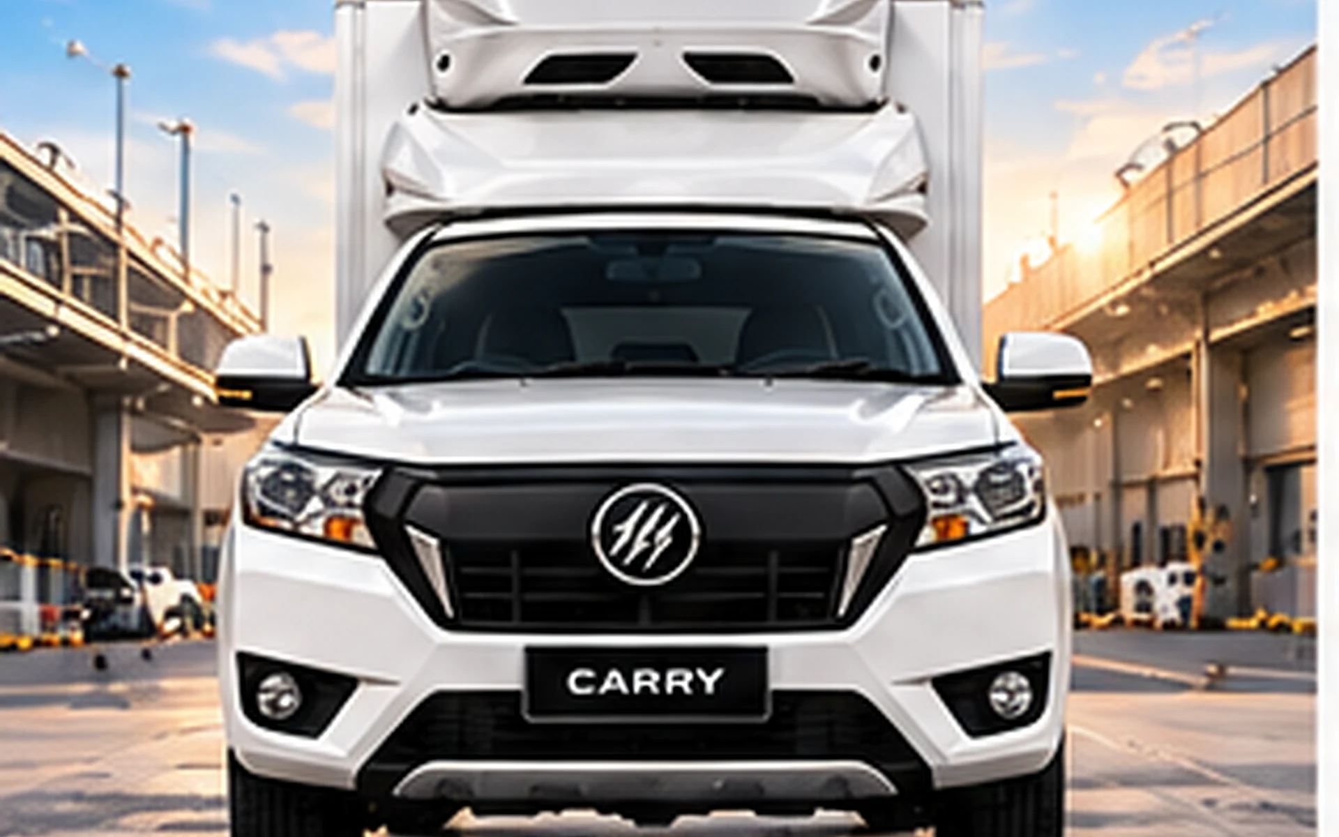 Front of the CARRY with its black hexagonal grille and Foton emblem